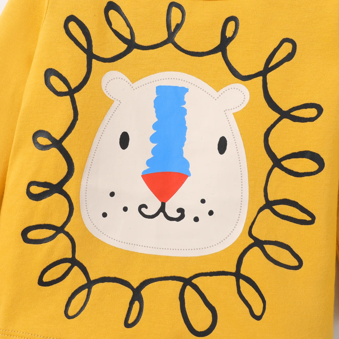 Baby Boy Elephant or Lion Pattern T-shirt Yellow big image 1