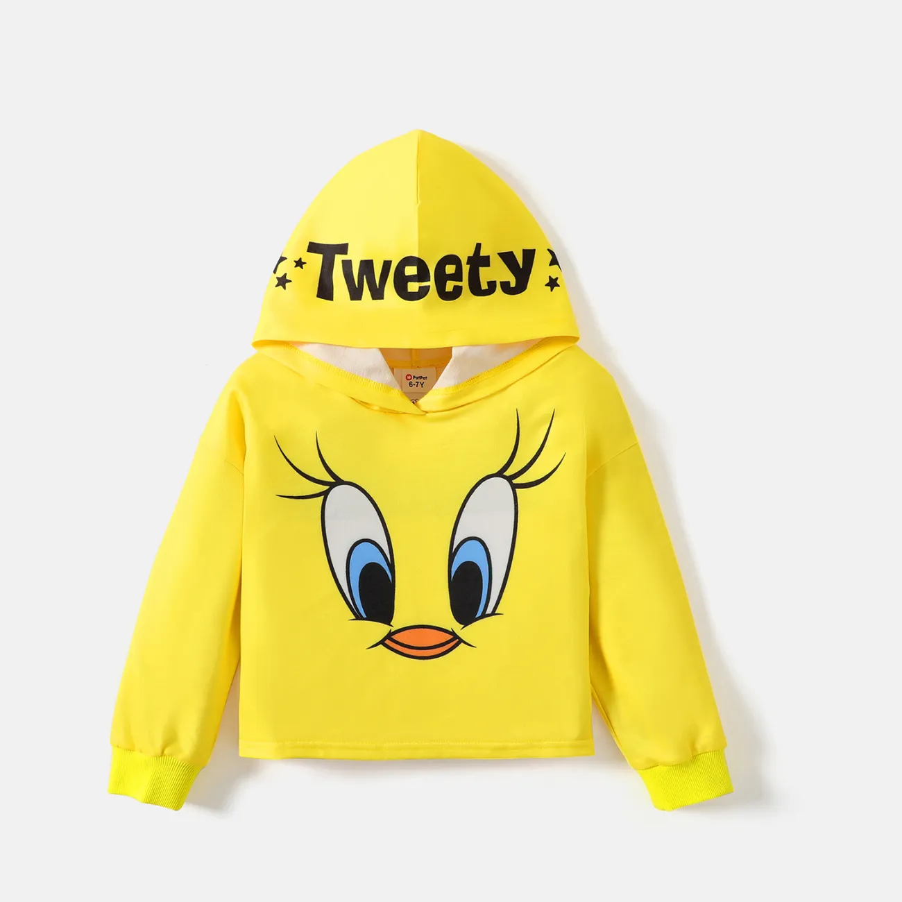 Looney Tunes Páscoa Criança Menina Estampado animal Com capuz Sweatshirt Amarelo big image 1