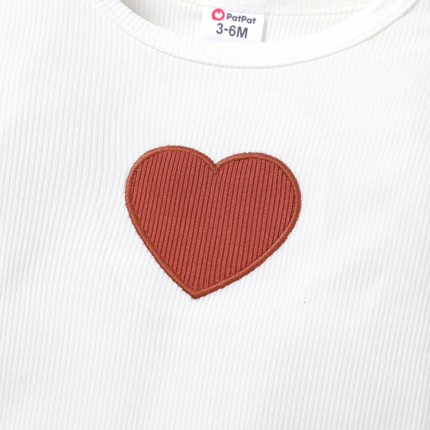 2PCS Baby Girl Sweet Heart-shaped Flutter Sleeve Top/ Pants Set White image 4