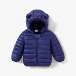 Baby / Toddler Stylish 3D Ear Print Solid Hooded Cotton Coat Dark Blue