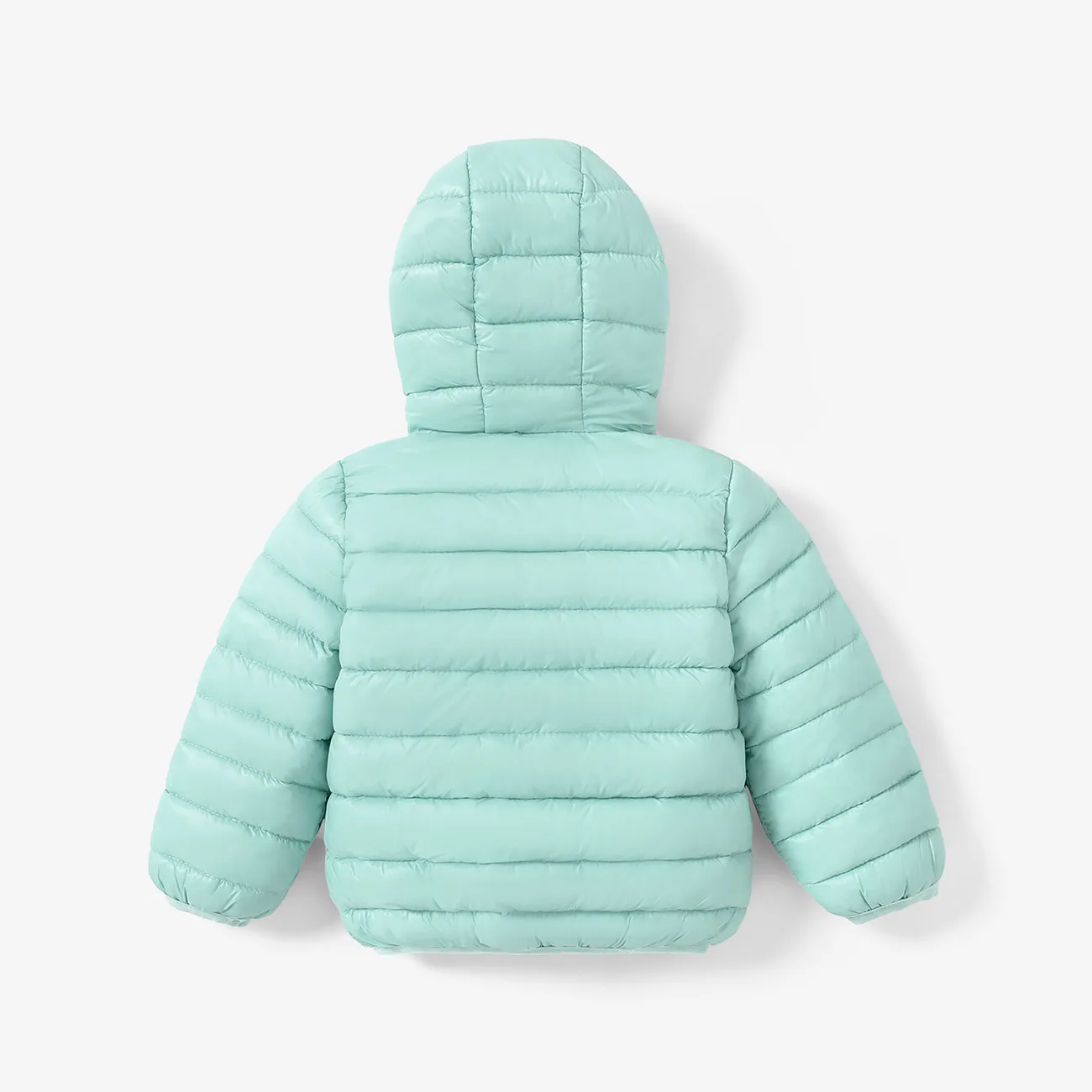 Baby / Toddler Stylish 3D Ear Print Solid Hooded Cotton Coat Turquoise big image 1