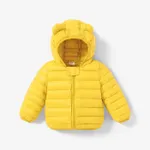 Baby / Toddler Stylish 3D Ear Print Solid Hooded Cotton Coat Yellow