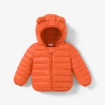 Baby / Toddler Stylish 3D Ear Print Solid Hooded Cotton Coat Orange