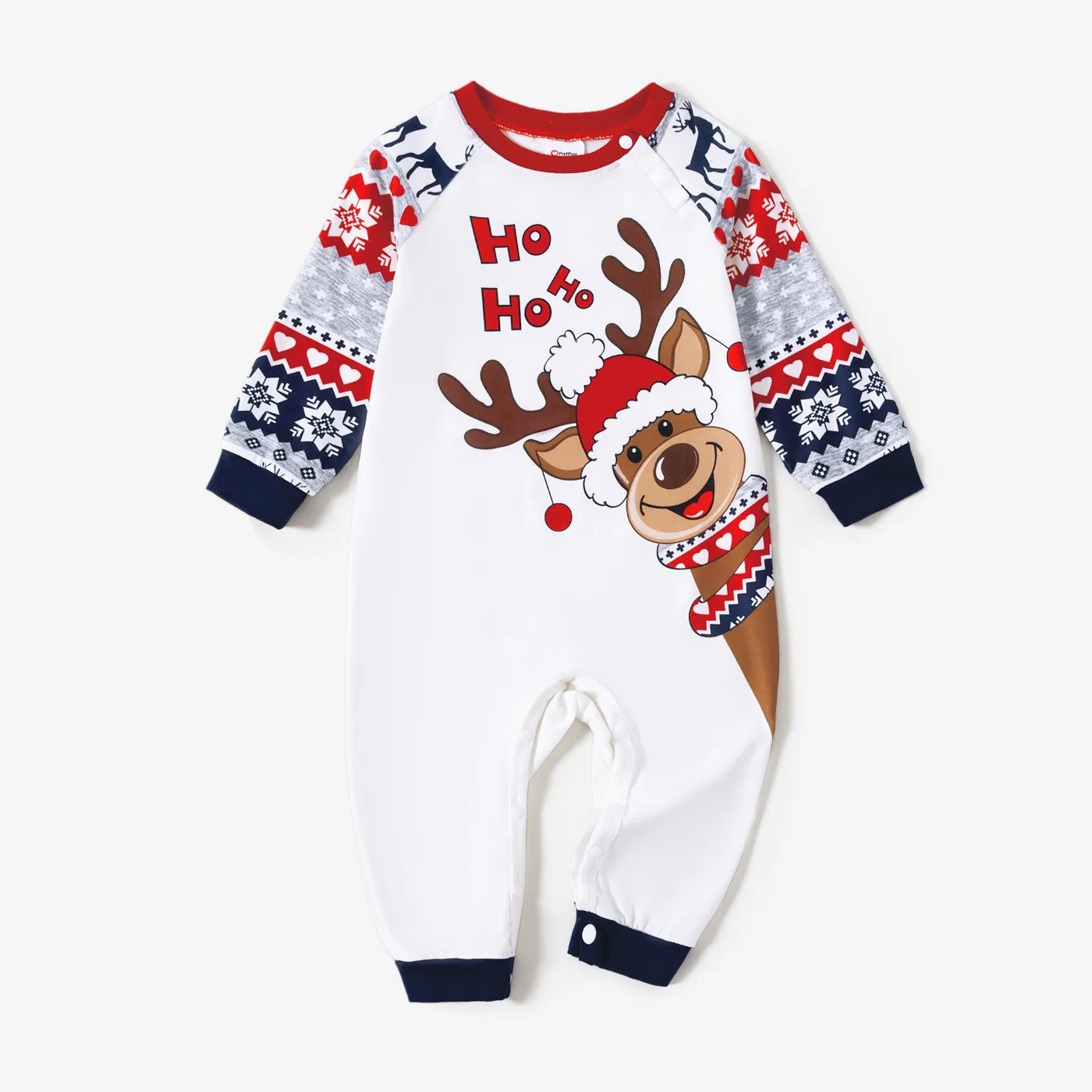 Christmas Family Matching Cute Reindeer Print Pajamas Sets(Flame Resistant)