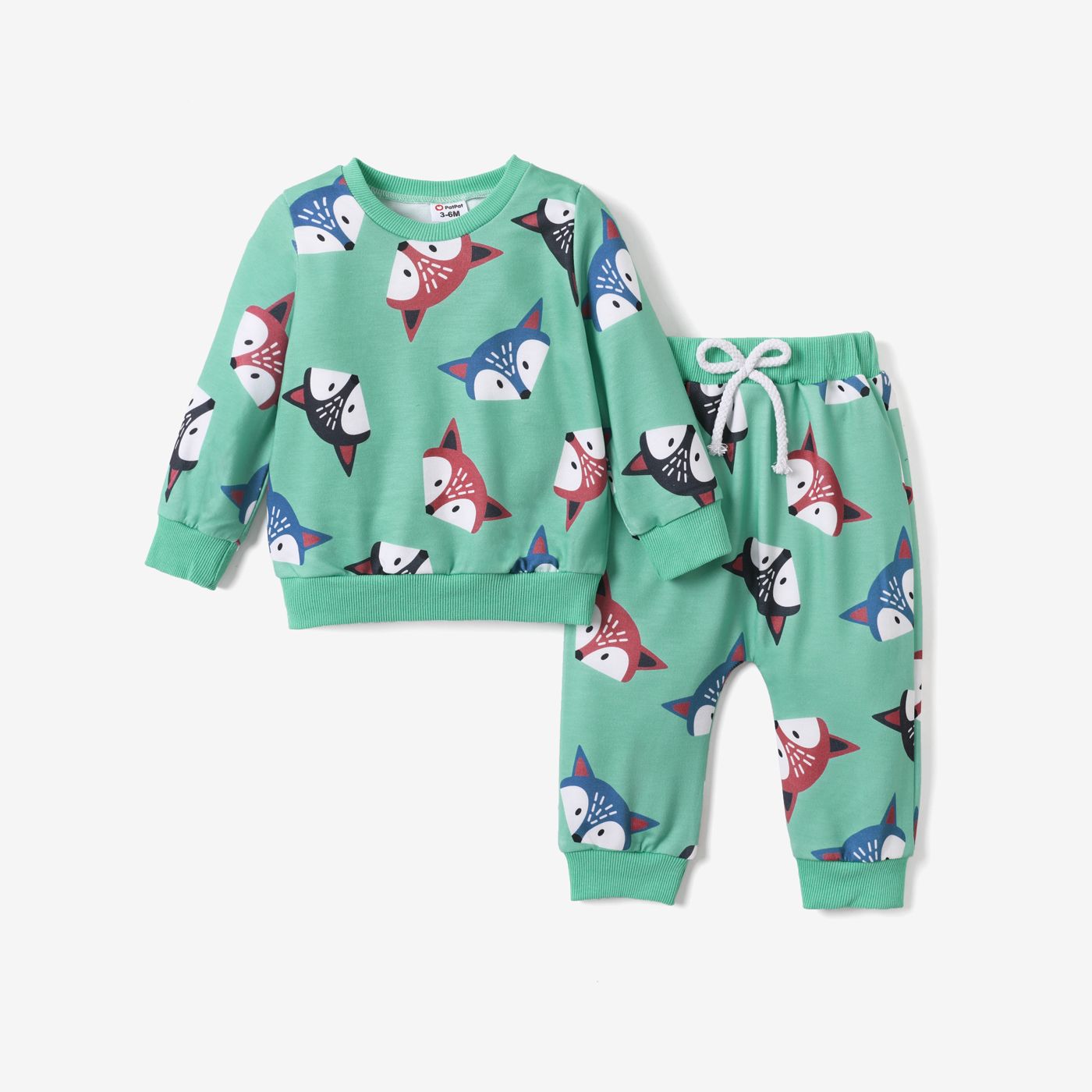 2PCS Baby Boy Childlike Fox Animal Pattern Top/ Pants Set