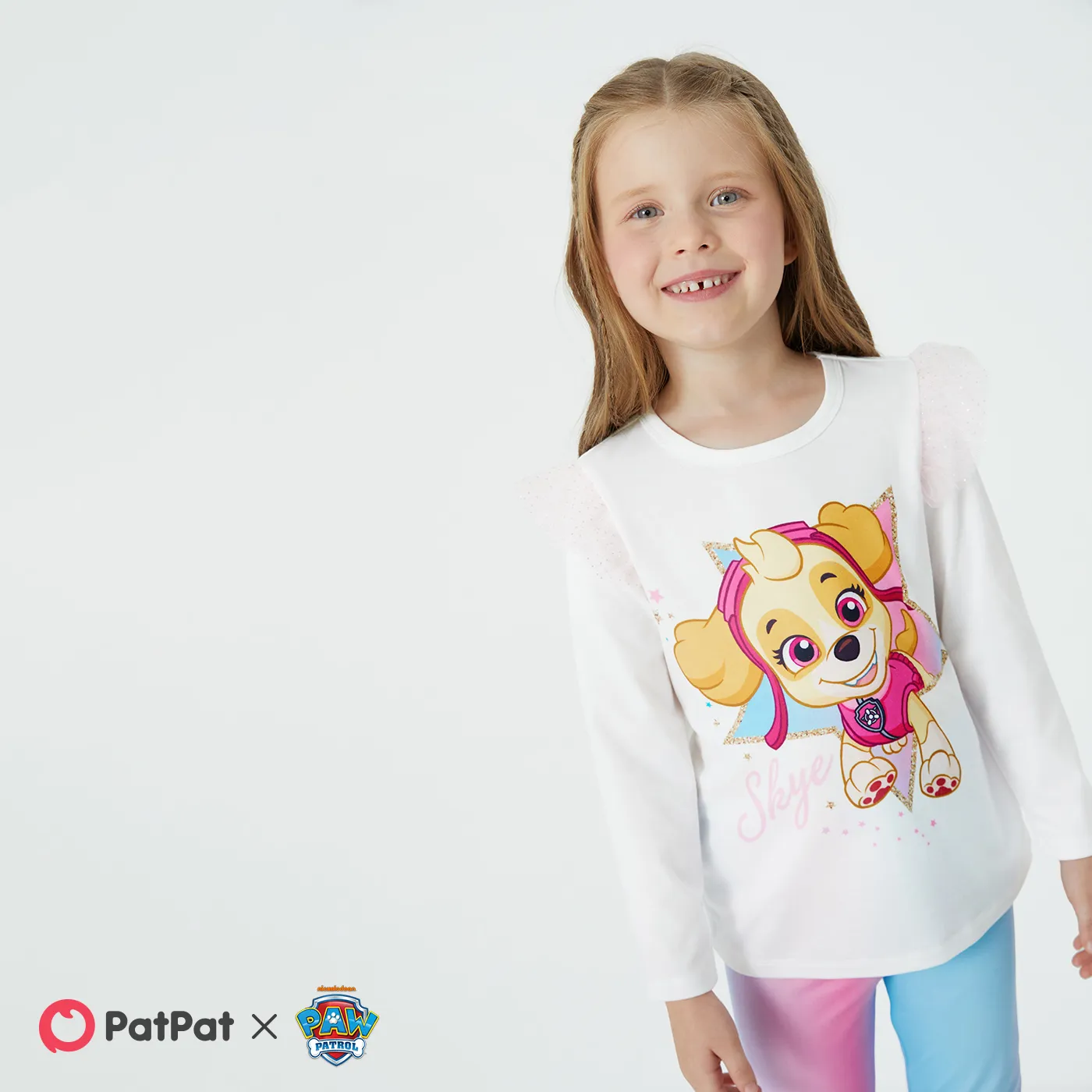PAW Patrol Toddler Girl Character Print Hooded Jacket or Mesh Flutter-sleeve Sweatshirt or Colorful Print Leggings White image 6