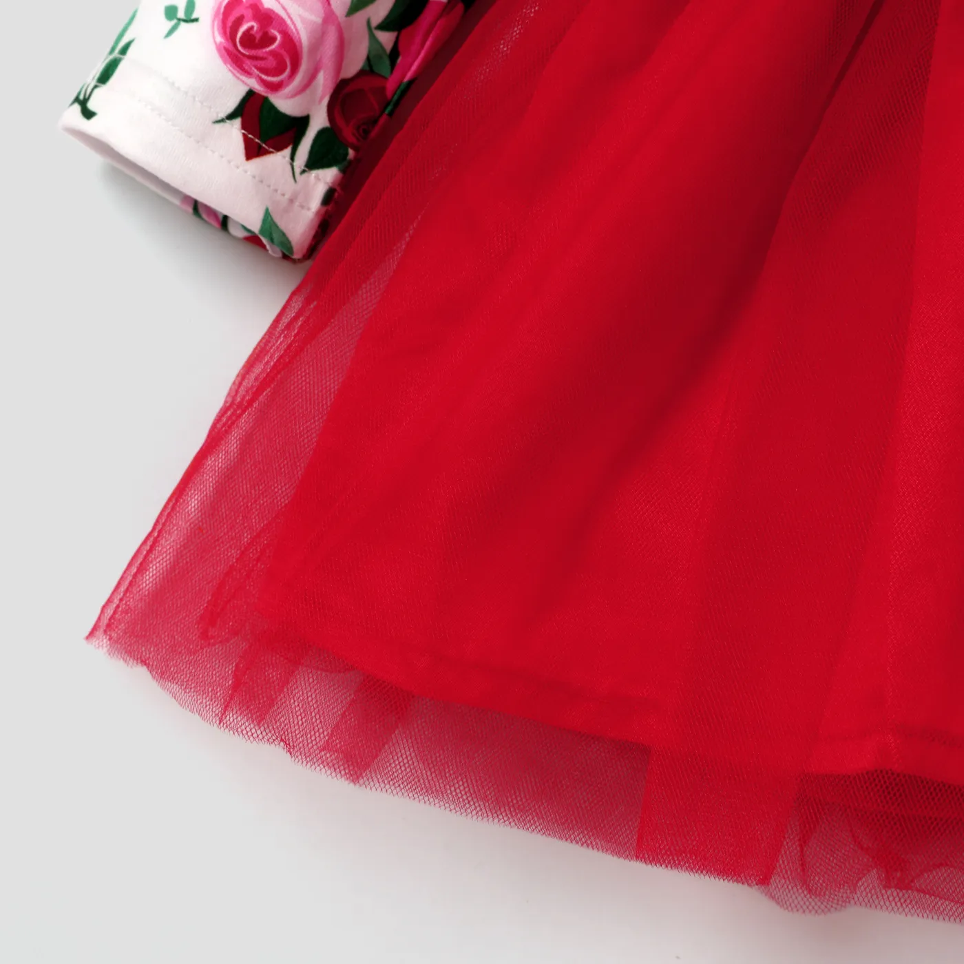 Bebé Rosa Bonito Manga comprida Vestidos vermelho 2 image 5