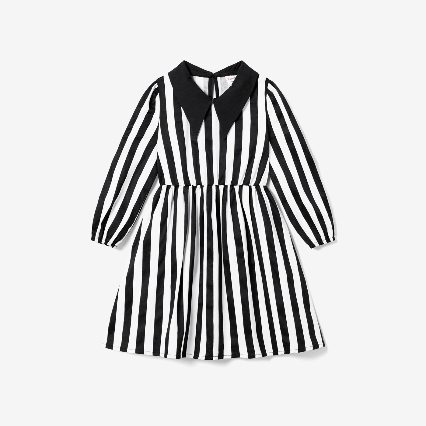 

Halloween Family Matching Black Stripe Gothic Long-sleeve Dresses and Tops Sets