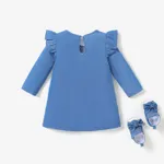 Baby Girl Sweet Animal Flutter Sleeve Dress Blue image 2