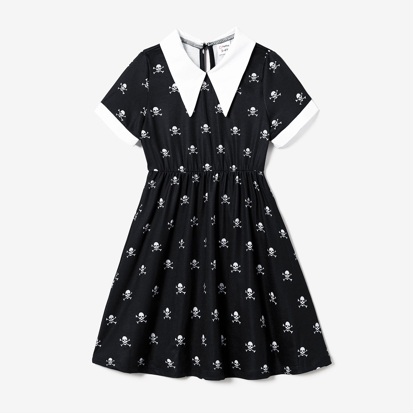 

Halloween Family Matching Skull Print Gothic Short Sleeve Dresses and Tops Sets