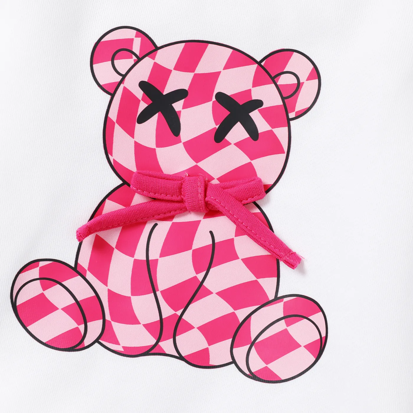 2PCS Baby Girl Cute Hyper-Tactile Bear Sets Hot Pink image 4