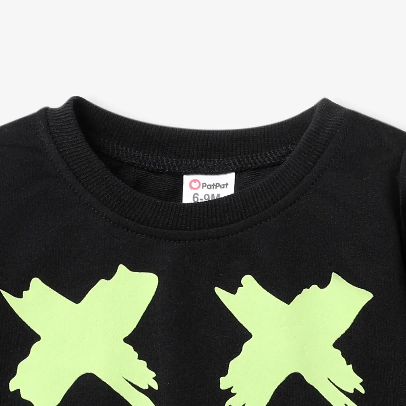Baby Boy/Girl Glow in The Dark Print Long-sleeve Sweatshirt Black image 2