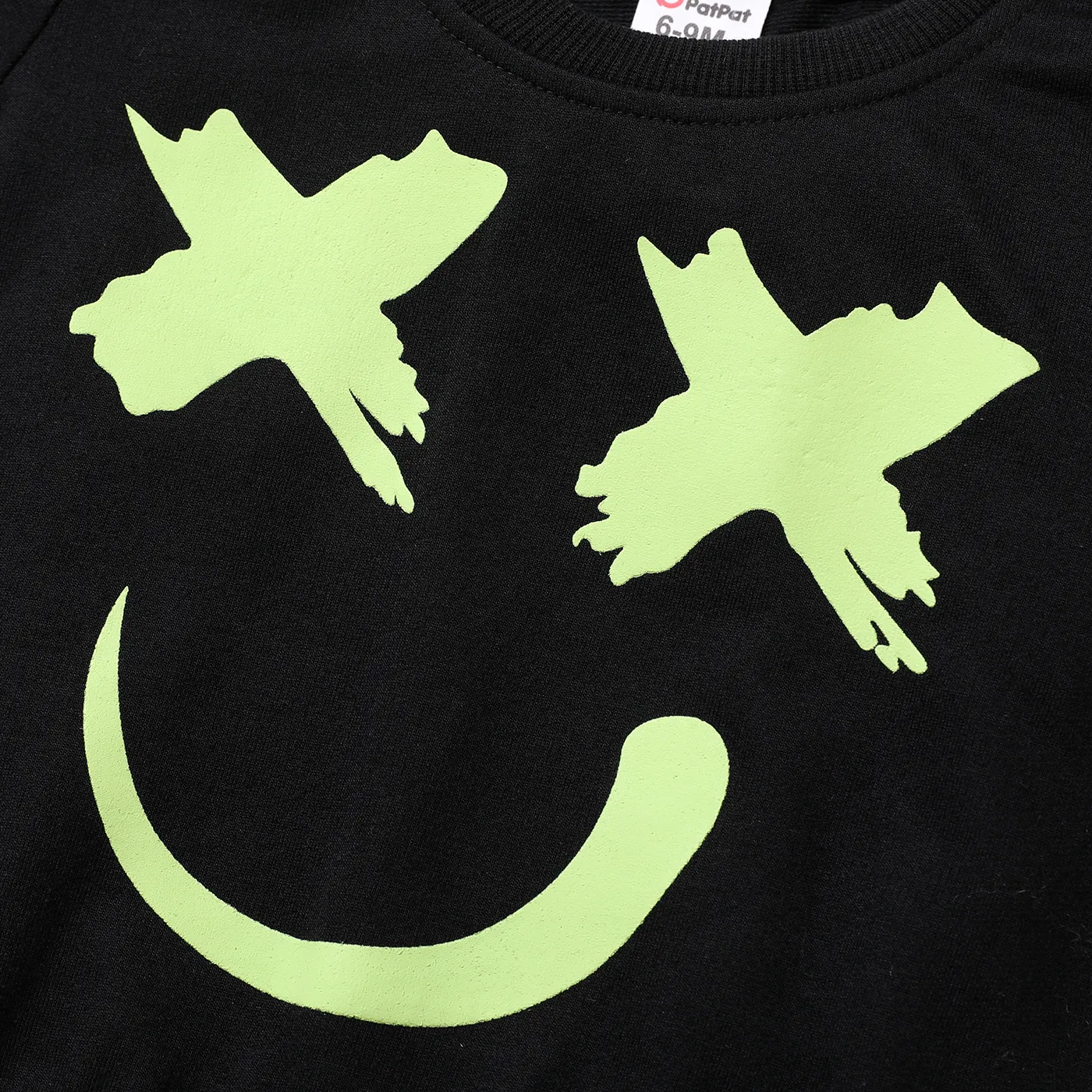 Baby Boy/Girl Glow in The Dark Print Long-sleeve Sweatshirt Black image 3