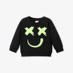 Baby Boy/Girl Glow in The Dark Print Long-sleeve Sweatshirt Black