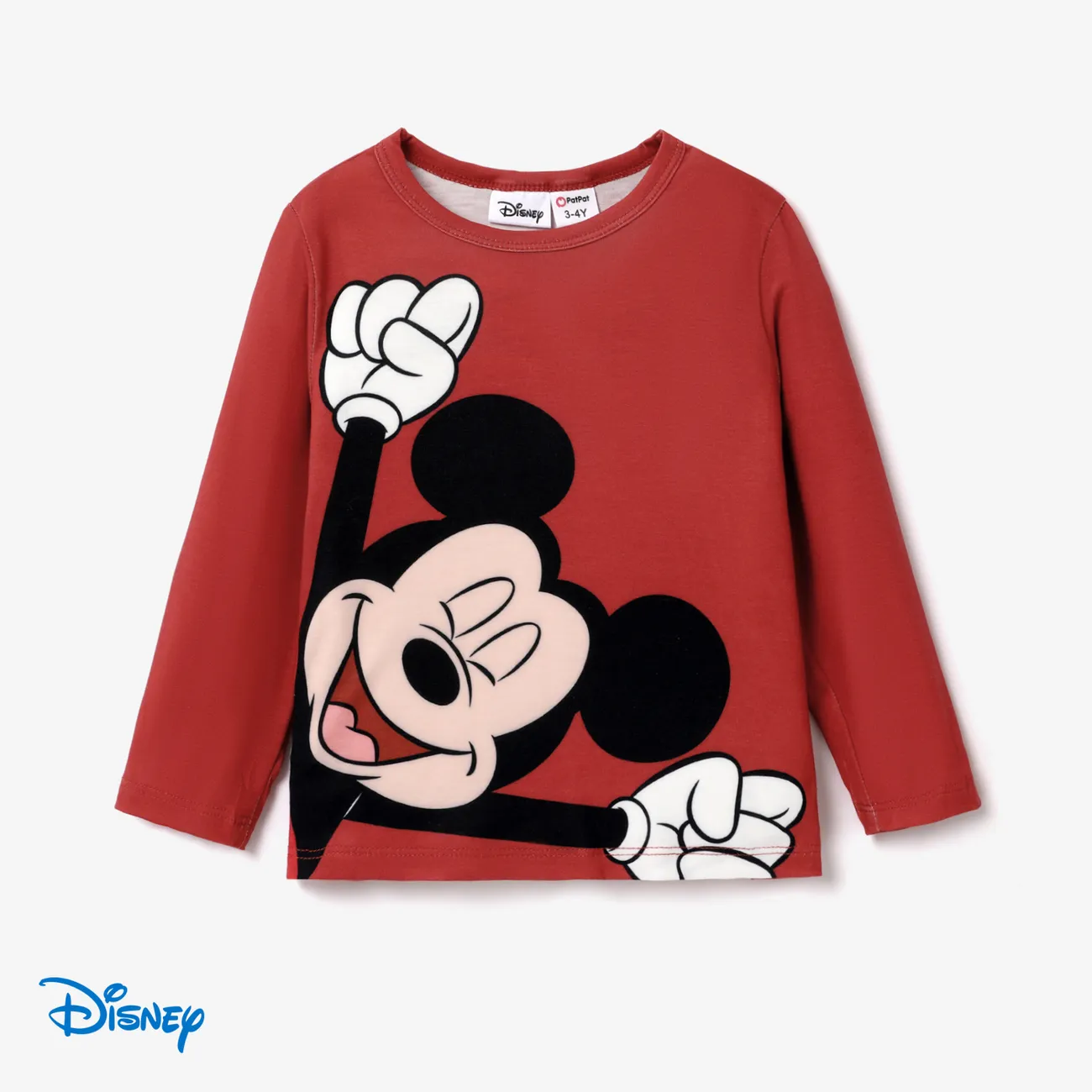 迪士尼米奇和朋友幼兒和兒童女孩/男孩奈亞™角色印花長袖 T 恤 紅色 big image 1