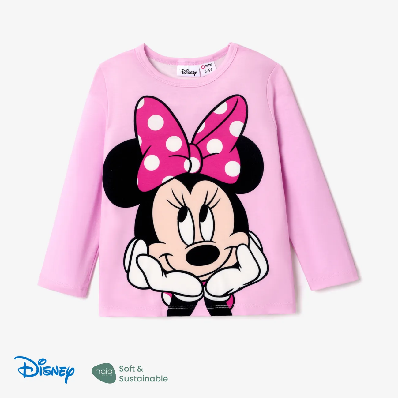 Disney Mickey and Friends Toddler & Kids Girl/Boy Naia™ Character Print Long-sleeve Tee Pink big image 1