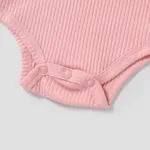 3-Pack Baby Girl/Boy Cotton Button Design Solid Color Ribbed Long-sleeve Rompers  image 2