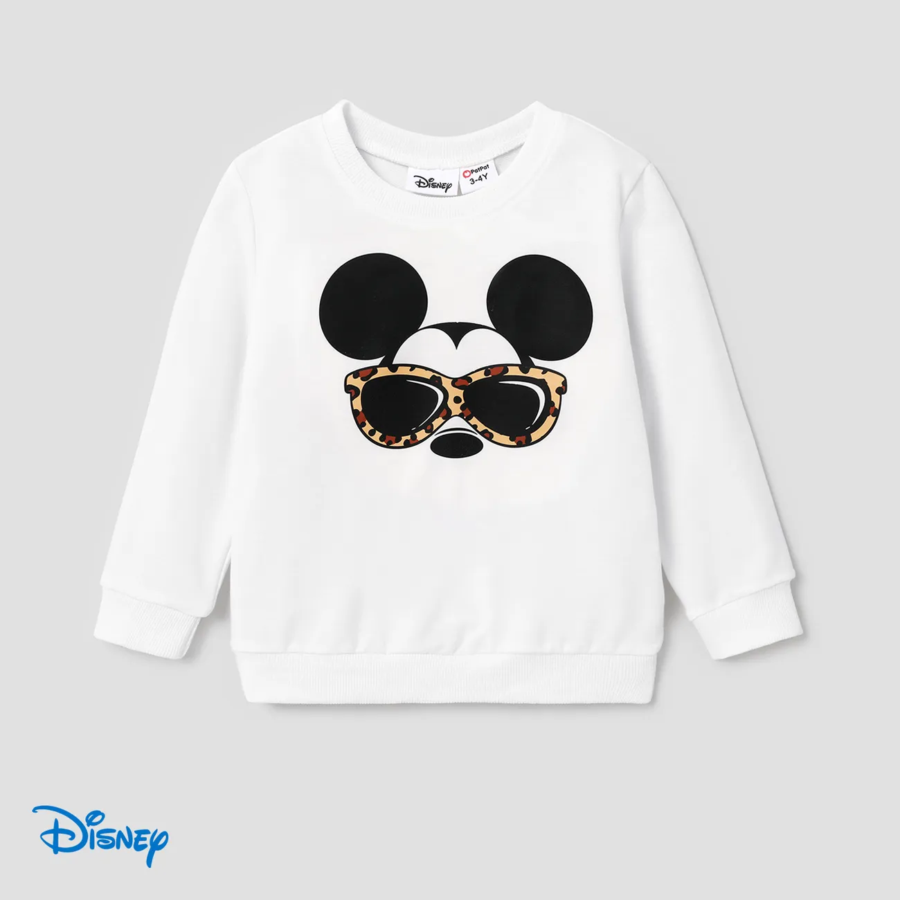 Disney Mickey and Friends بلايزر إطلالة العائلة للجنسين طوق الجولة كم طويل شخصيات أبيض big image 1