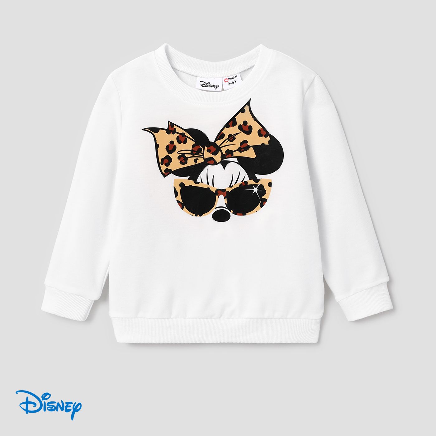 Disney Mickey And Friends Family Matching Character Print Long-sleeve White Top