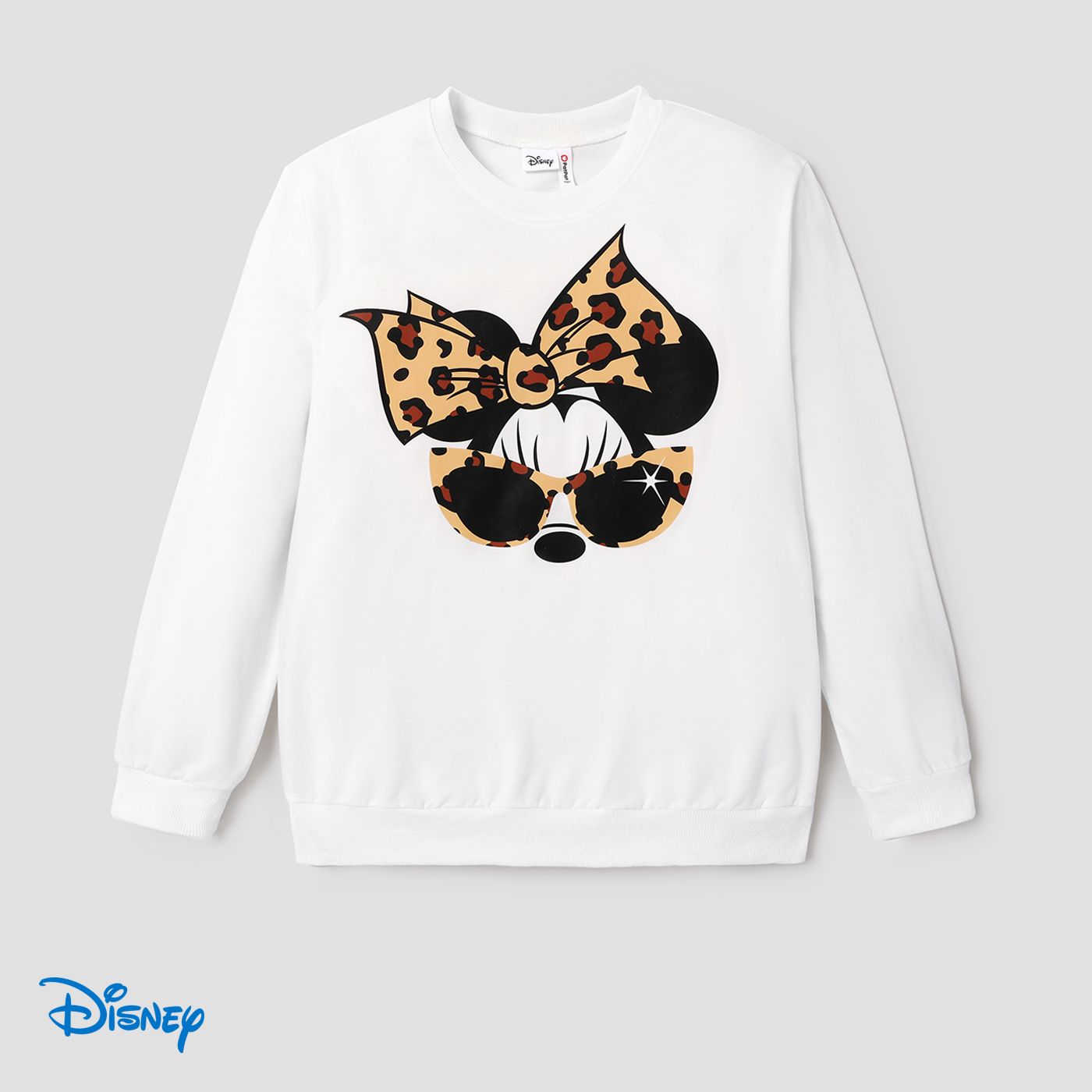 Disney Mickey And Friends Family Matching Character Print Long-sleeve White Top