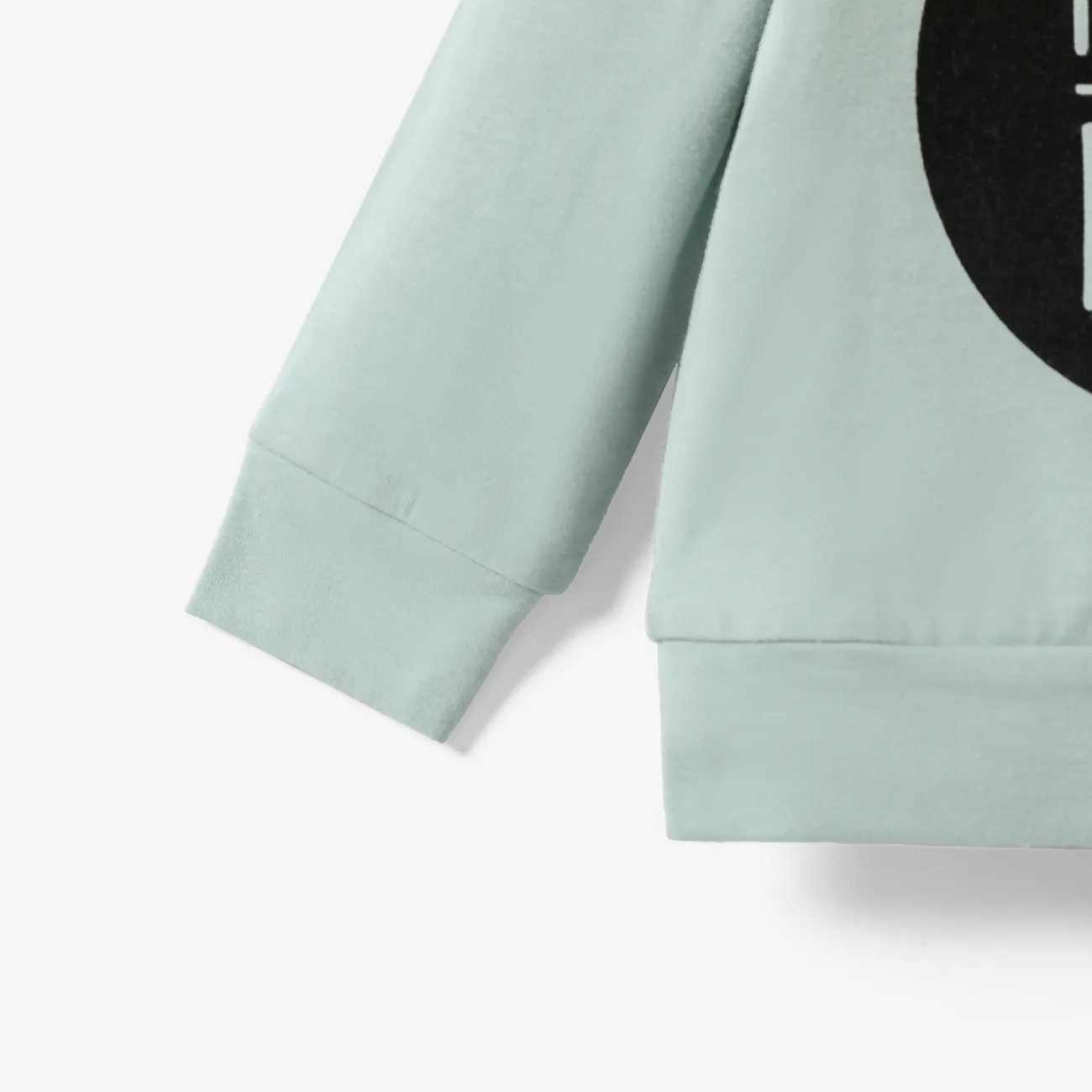 2pcs Baby Boy/Girl 95% Cotton Long-sleeve Letter Print Sweatshirt and Pants Set Mint Green big image 1