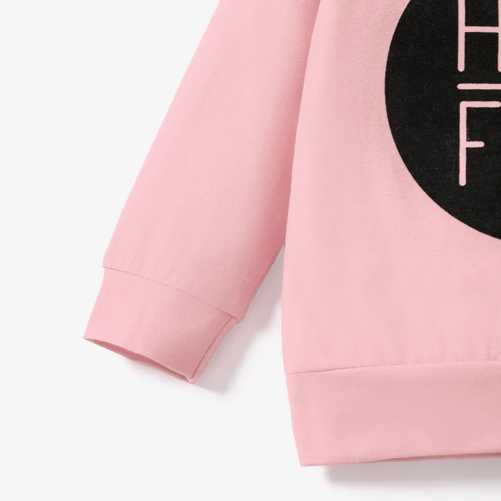 2pcs Baby Boy/Girl 95% Cotton Long-sleeve Letter Print Sweatshirt and Pants Set big image 4