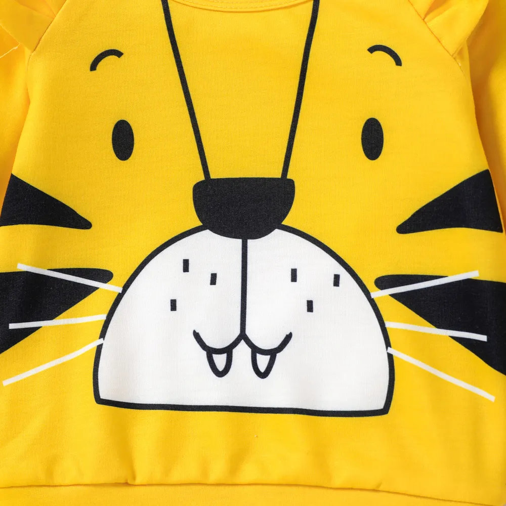 Baby Boy/Girl Cartoon Animal Print 3D Ears Long-sleeve Pullover big image 3
