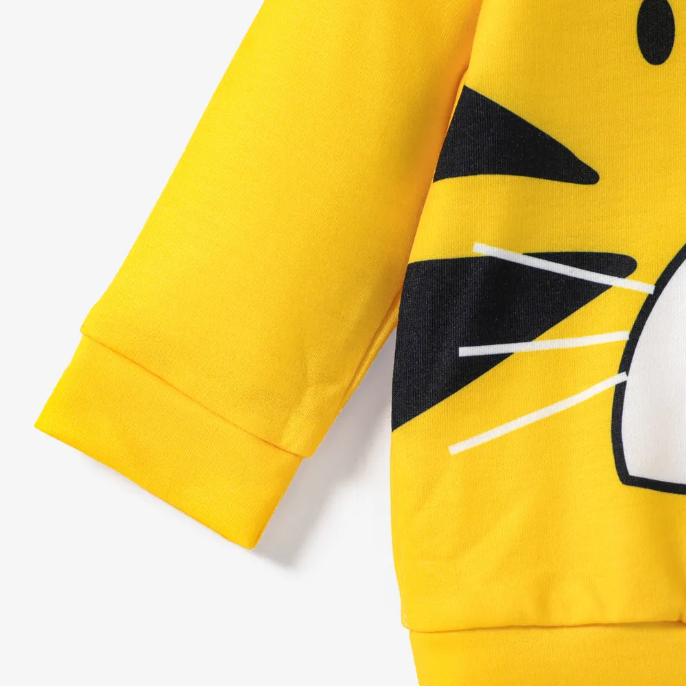 Baby Boy/Girl Cartoon Animal Print 3D Ears Long-sleeve Pullover big image 4