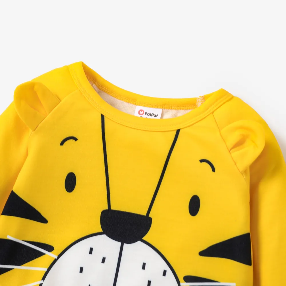 Baby Boy/Girl Cartoon Animal Print 3D Ears Long-sleeve Pullover big image 2