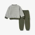 2pcs Todder Boy Cotton Stripe Set with Patch Pocket  image 5