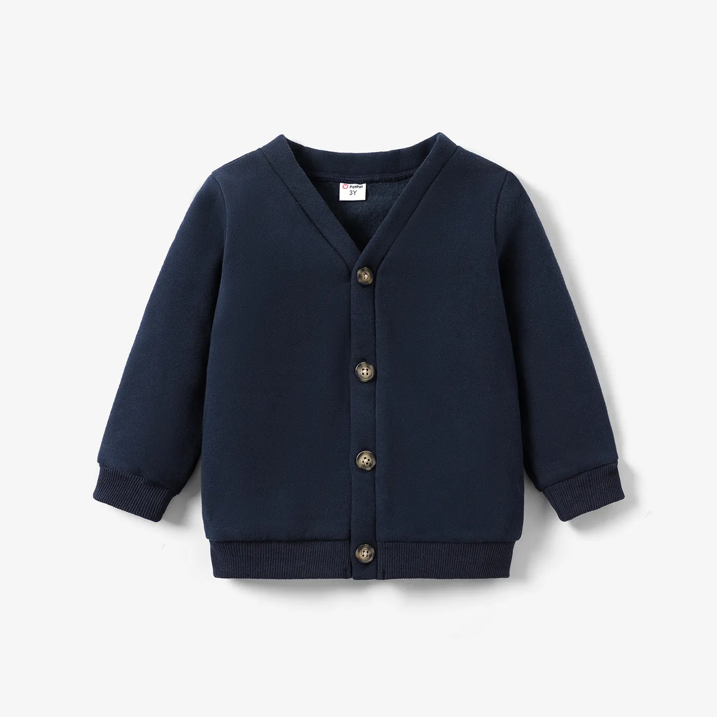 Toddler Boy Solid Color Knit Cardigan Manteaux / Vestes