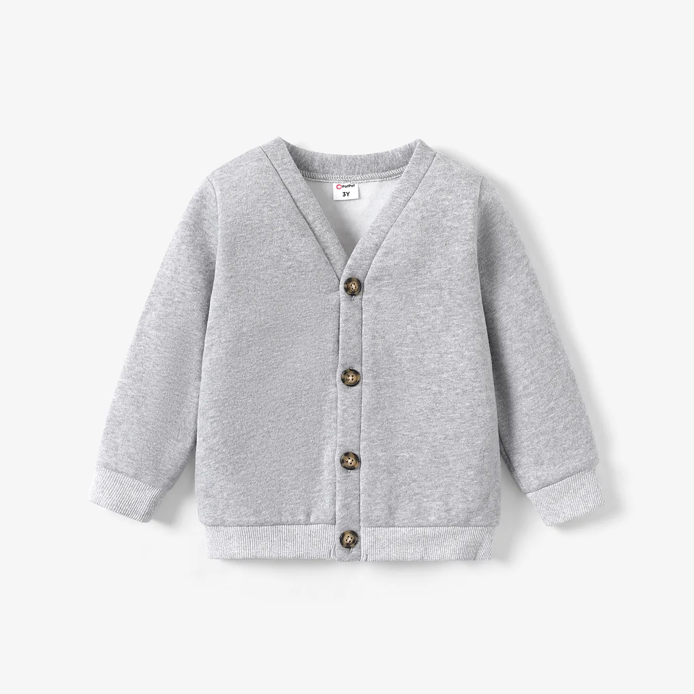 Toddler Boy Solid Color Knit Cardigan Manteaux / Vestes