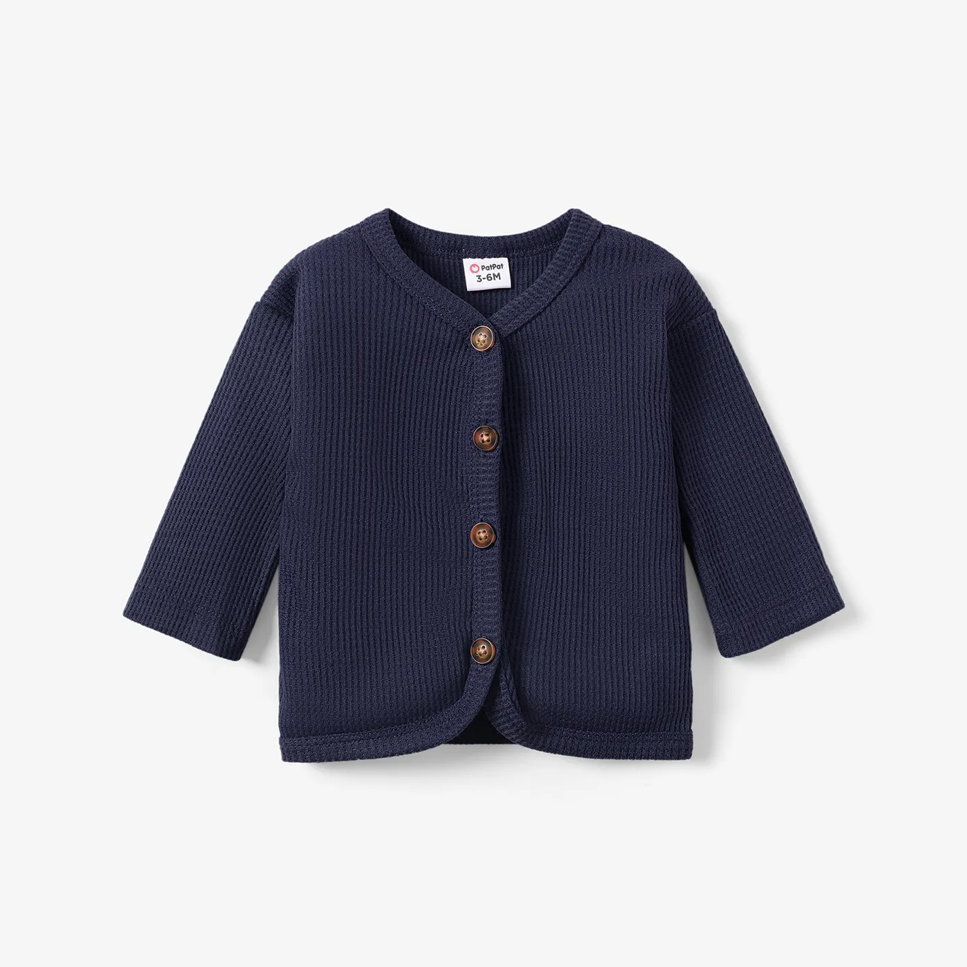 Baby Boy/Girl Casual Wafer Checkered Coat Jacket Deep Blue big image 1