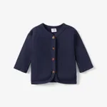 Baby Boy/Girl Casual Wafer Checkered Coat Jacket Deep Blue