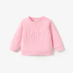 Baby Girl/Boy Hyper-Tactile 3D Letter Long Sleeve Top Pink