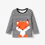 Toddler Boy Fox Print Long-sleeve Tee Black/White