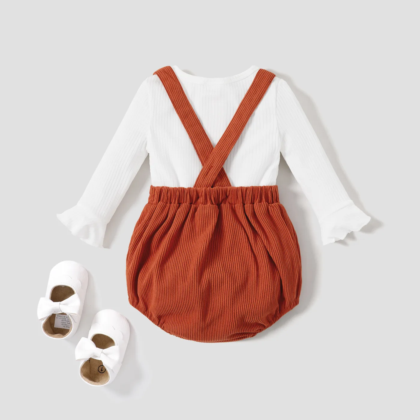 2pcs Baby Girl Solid Patch Pocket Set  image 3