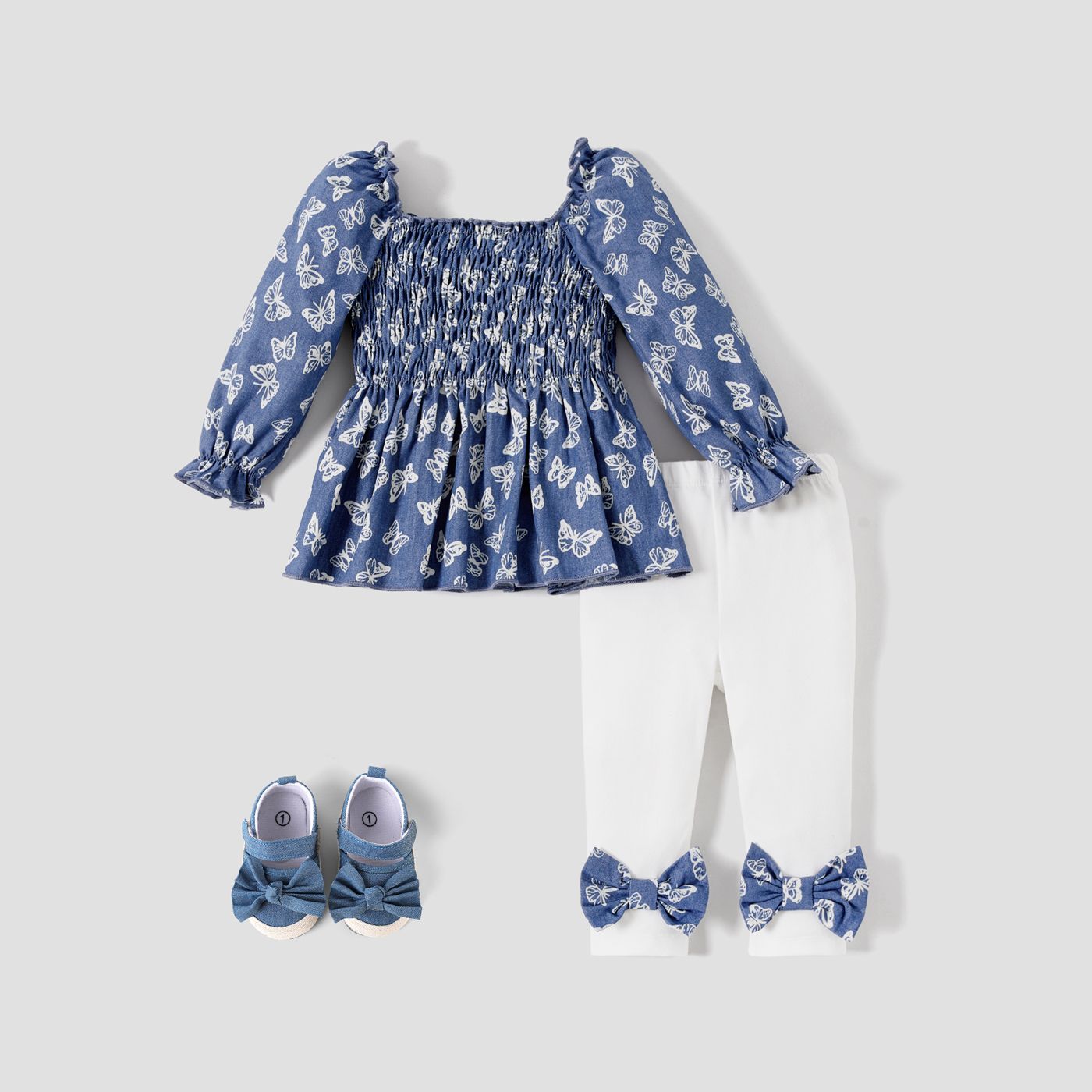 

2PCS Baby Girl Sweet Animal Pattern Bow Tie Decoration Square-Cut Collar Set