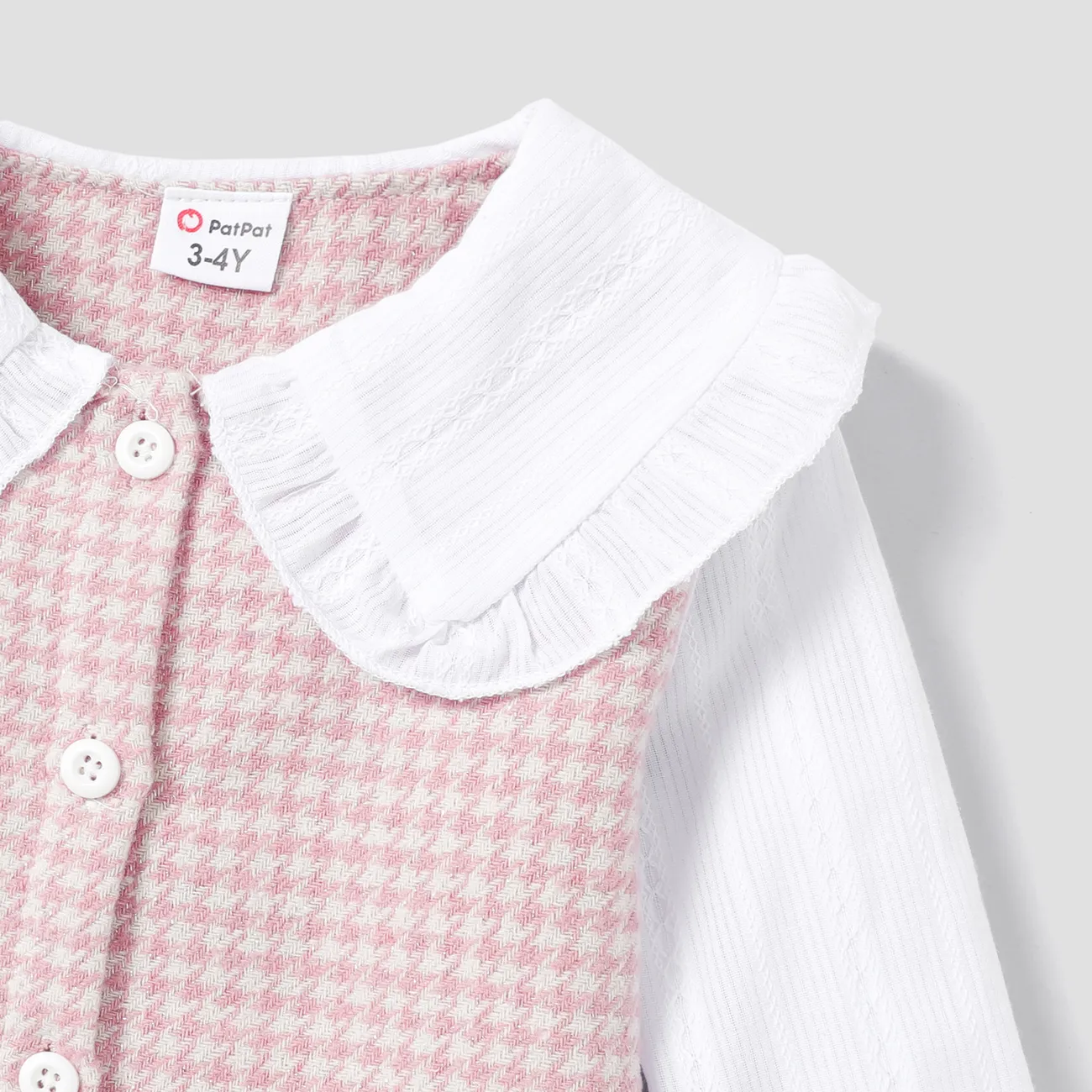 2 Stück Kleinkinder Mädchen Revers Süß T-Shirt-Sets rosa big image 1