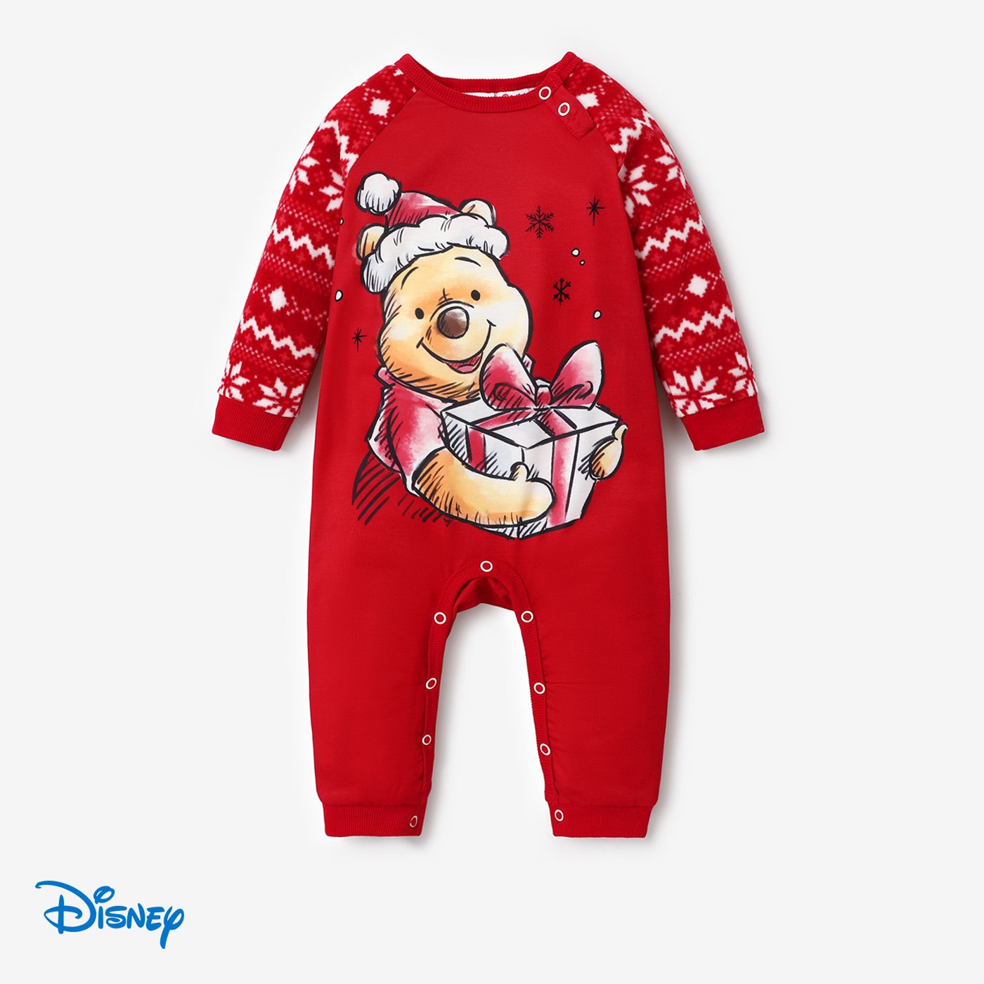 Disney Winnie The Pooh Family Matching Christmas Character Print Long-sleeve Top
