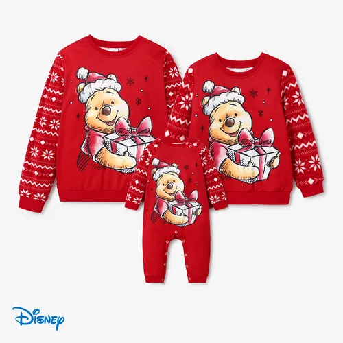 Disney Winnie the Pooh Family Matching Christmas Character Print Long-sleeve Top 