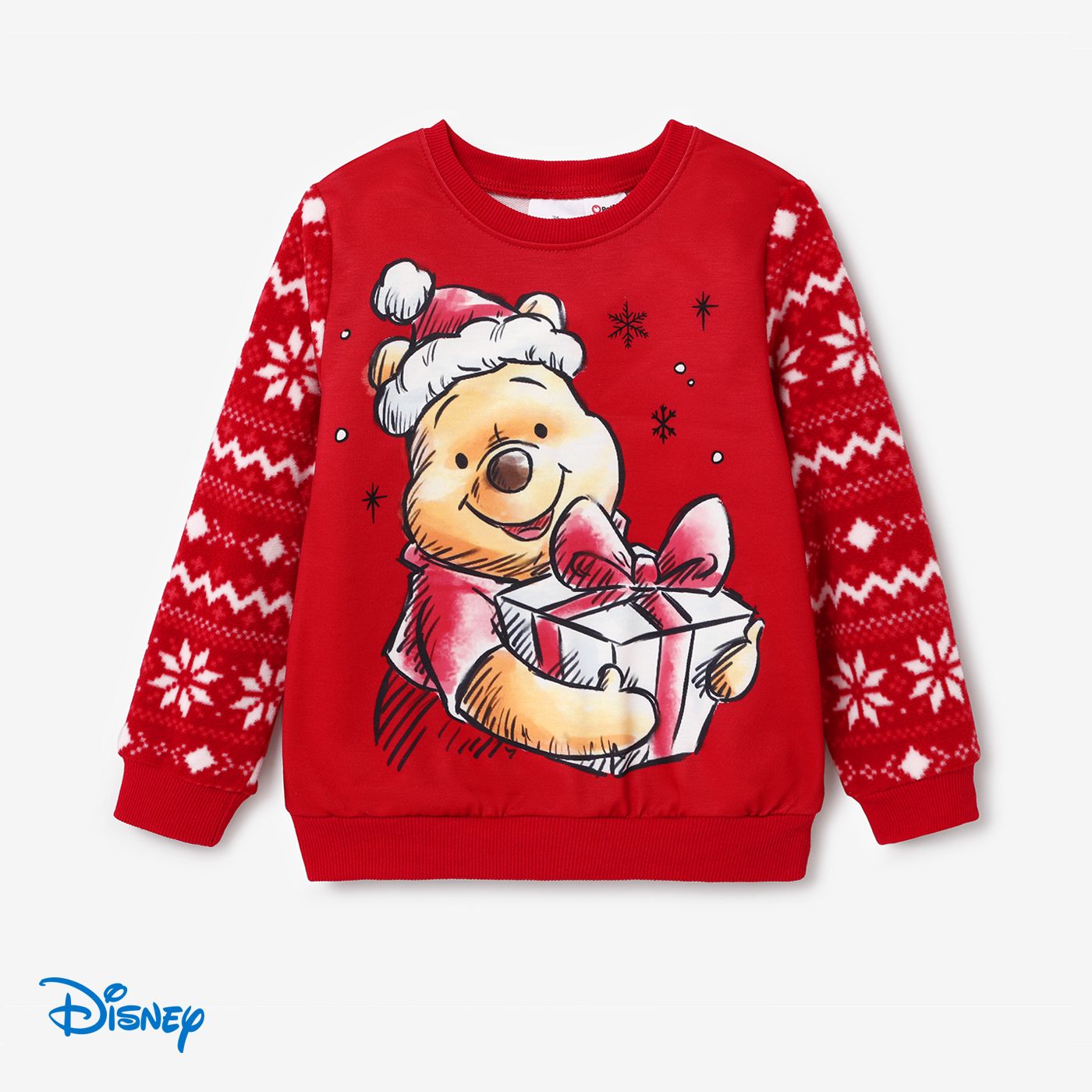 Disney Winnie The Pooh Family Matching Christmas Character Print Long-sleeve Top