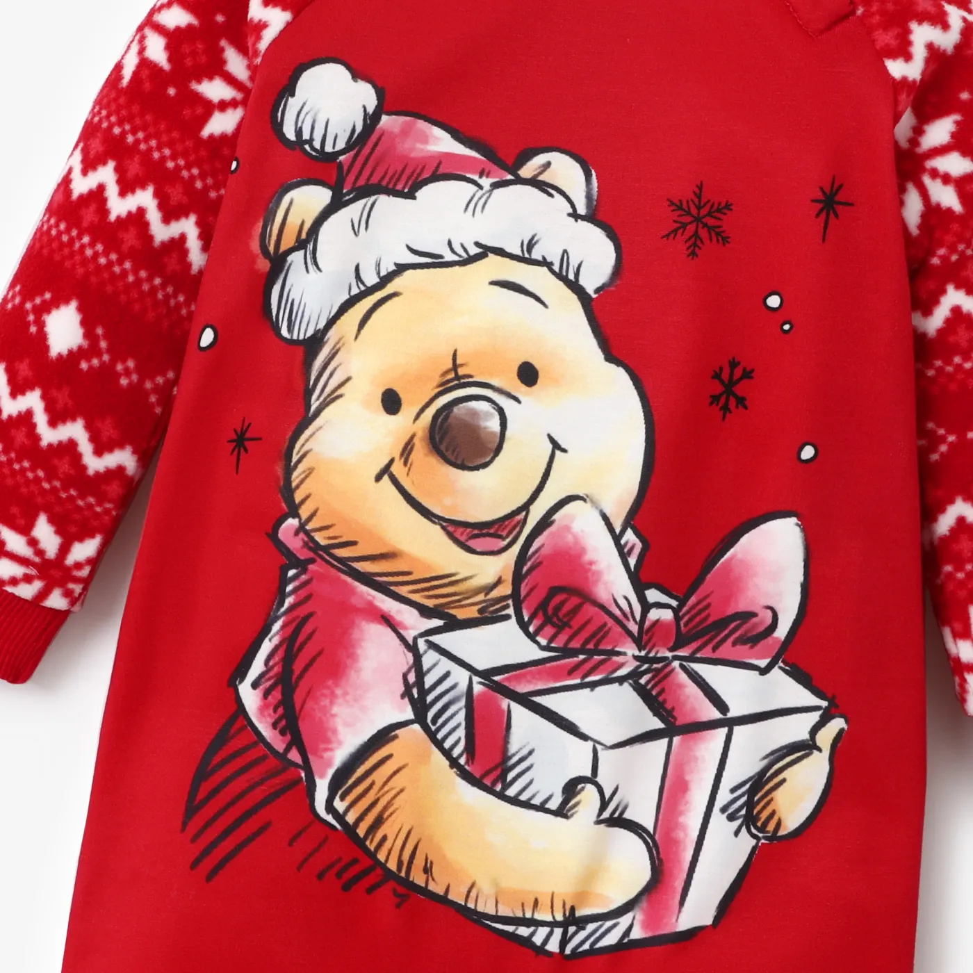 Disney Winnie the Pooh Family Matching Christmas Character Print Long-sleeve Top  Red image 3