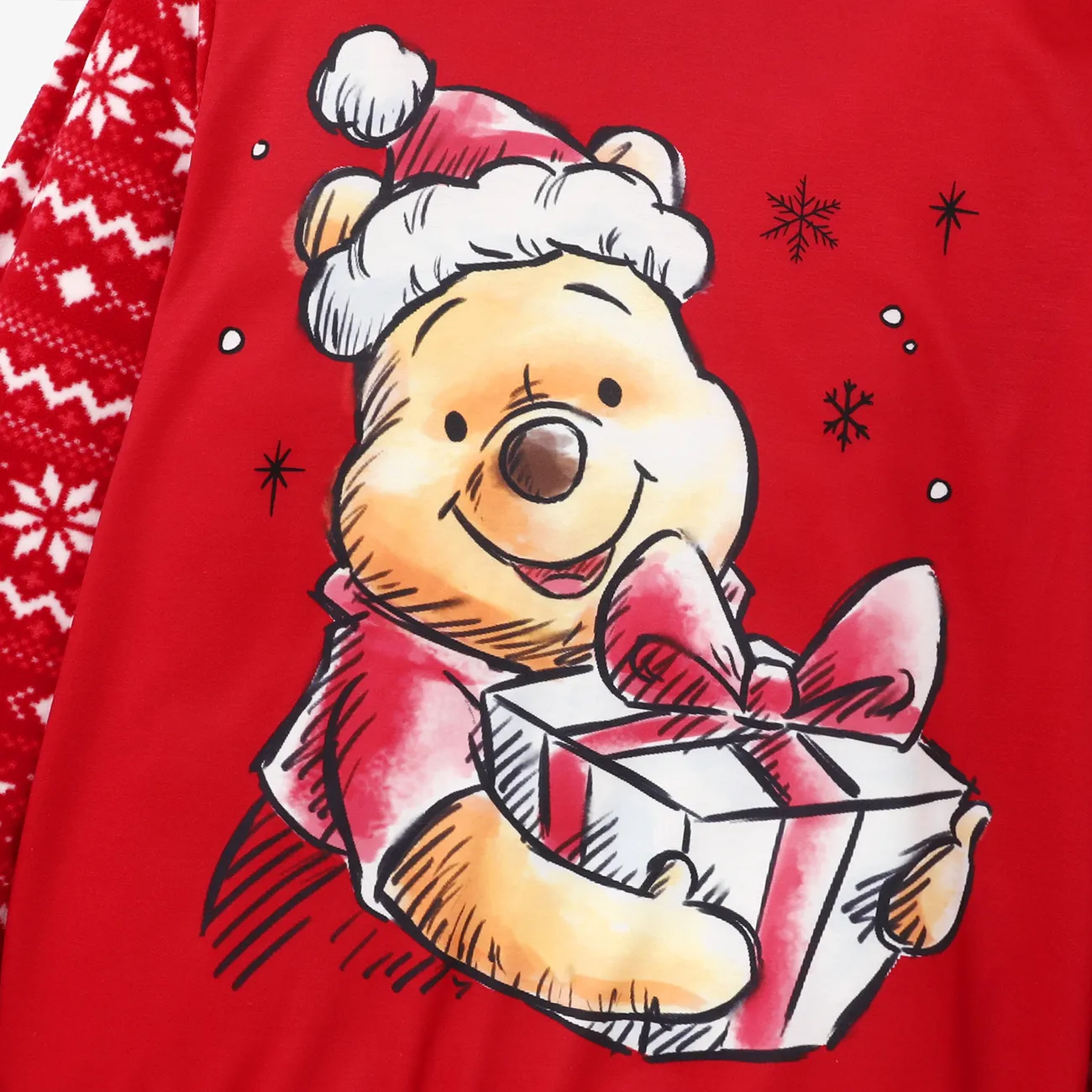 Disney Winnie the Pooh 聖誕節 長袖 上衣 媽咪寶寶裝 紅色 big image 1