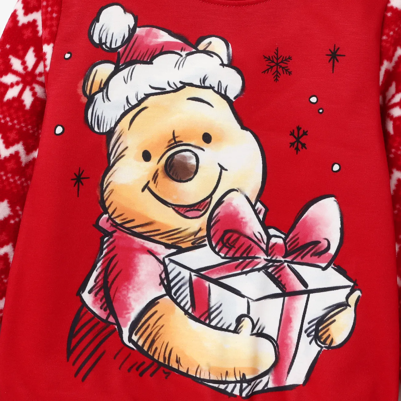 Disney Winnie the Pooh Weihnachten Langärmelig Oberteile Mama und ich rot big image 1