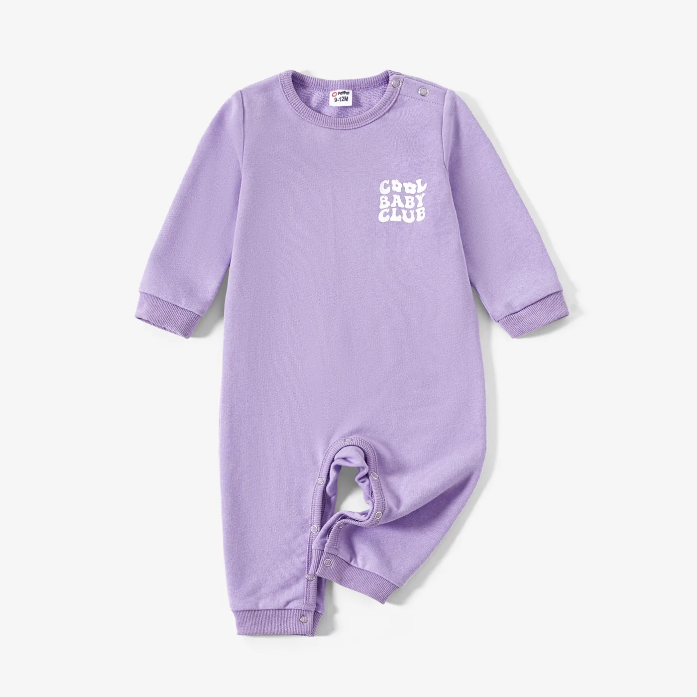 Mommy and Me Solid Color Letters Print Long Sleeve Tops and Drawstring Shorts Sets  big image 1