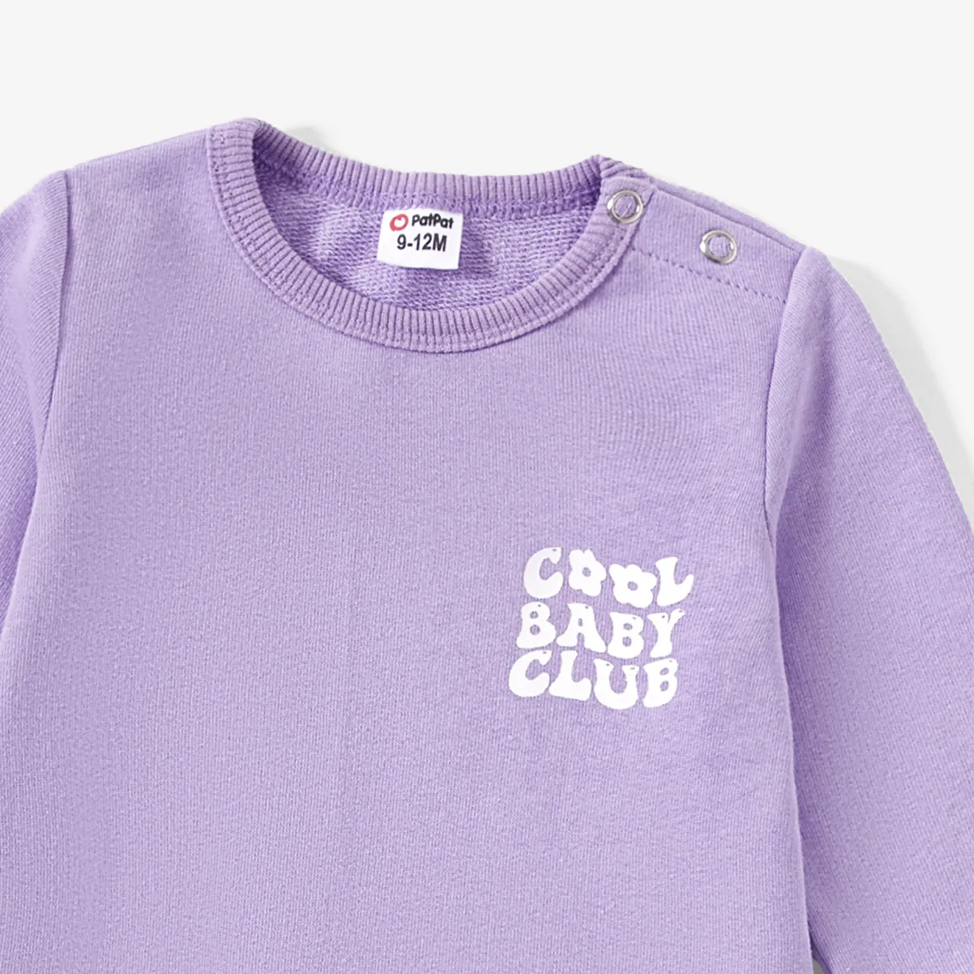 Mommy and Me Solid Color Letters Print Long Sleeve Tops and Drawstring Shorts Sets  image 3