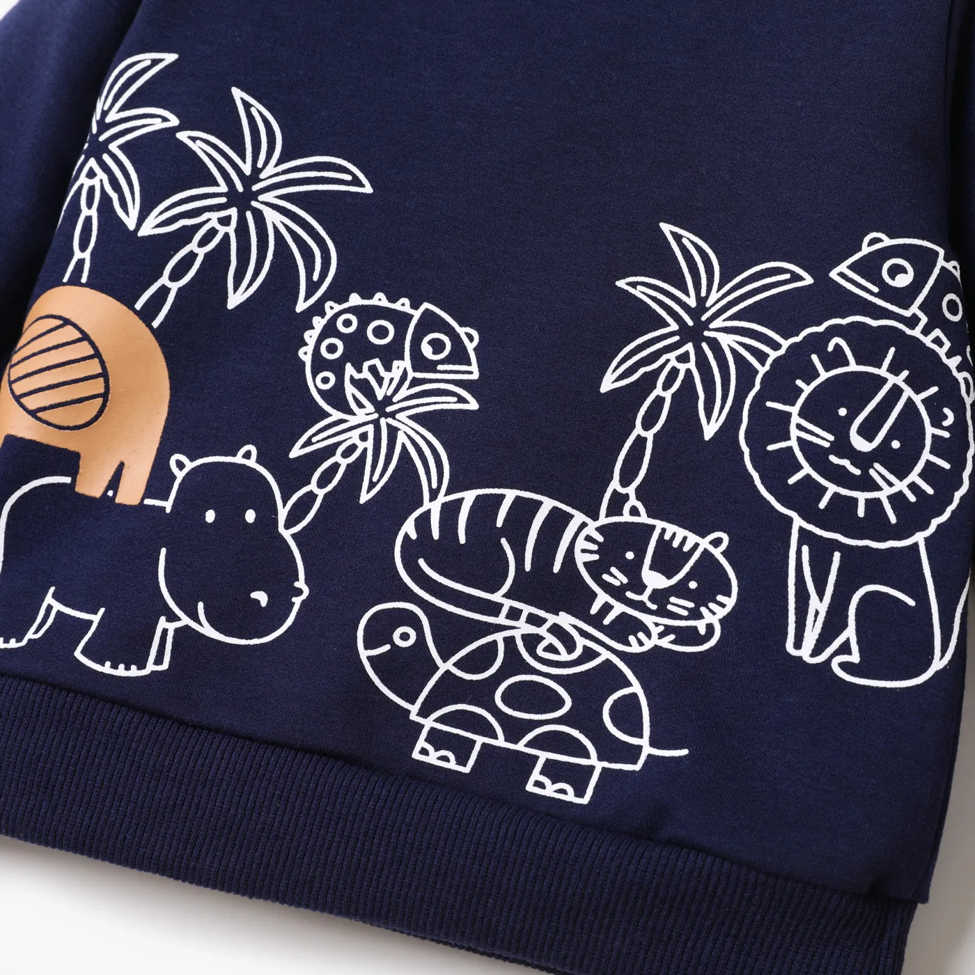 2 unidades Bebé Menino Bolso cosido Animais Infantil Manga comprida Conjunto para bebé Azul image 4