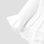 2pcs Baby Girl Sweet Lace Bowknot Long Sleeve Set White image 4
