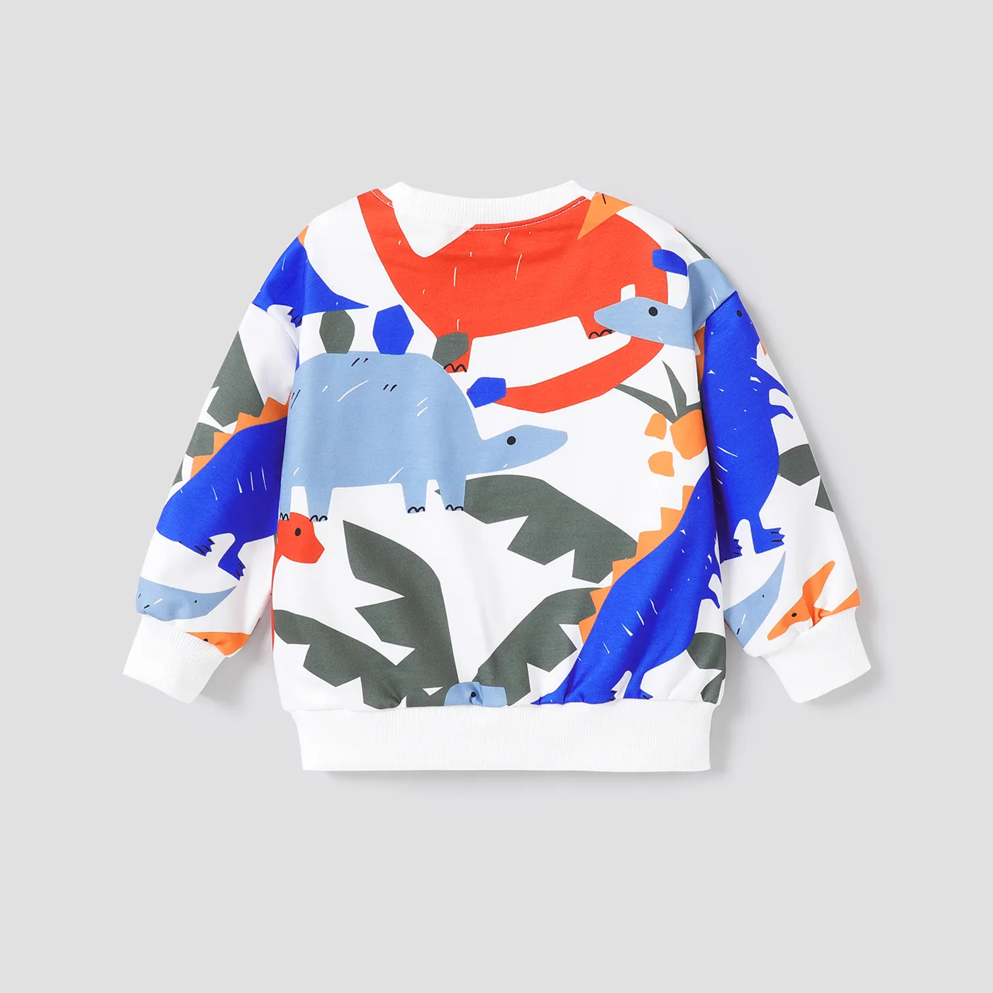 Toddler Boy Childlike Dinosaur Animal Pattern Long-Sleeve Hoodie Colorful image 4